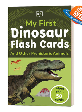 英文原版 My First Dinosaur Flashcards Cards DK恐龙闪卡 54张恐龙和史前生活的图解卡片 英文版 进口英语原版书籍儿童外文书