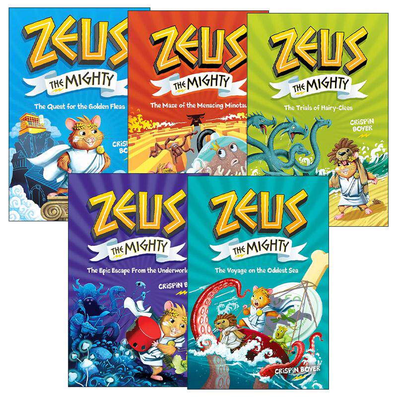 英文原版 Zeus the Mighty 强大的宙斯系列5册 精装 儿童桥梁章节故事书 中小学课外阅读 英语水平提升 英文版 进口英语原版书籍