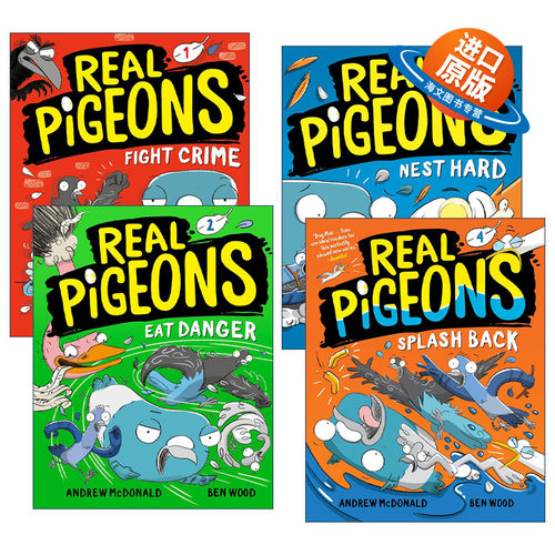 英文原版 Real Pigeons 真正的鸽子系列4册 儿童侦探推理漫画图画小说 Andrew Mcdonald 英文版 进口英语原版书籍
