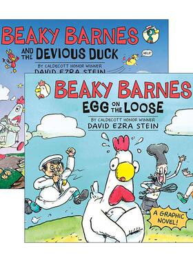 英文原版 Beaky Barnes 比克·巴恩斯系列2册 儿童精装幽默漫画绘本 凯迪克奖得主David Ezra Stein 英文版 进口英语原版书籍