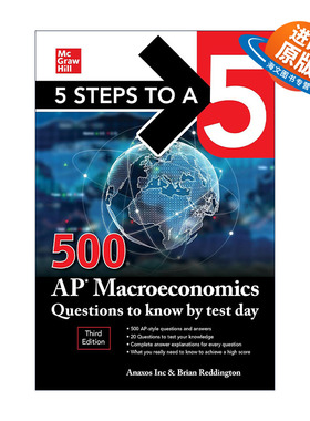 英文原版 5 Steps to a 5 500 AP Macroeconomics Questions to Know by Test Day AP宏观经济学500问 第3版 进口英语原版书籍