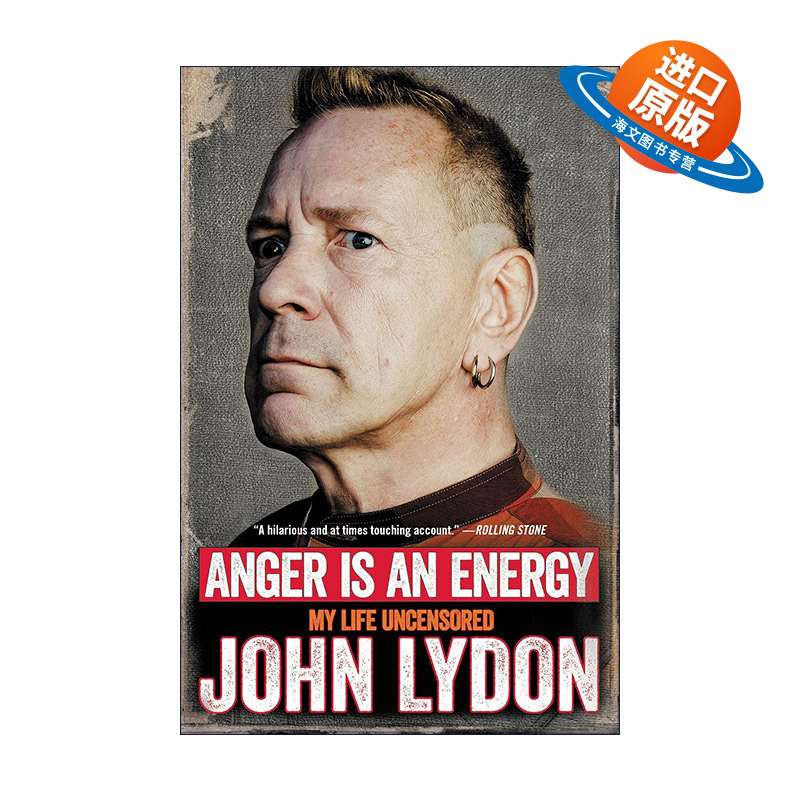 英文原版 Anger Is an Energy 愤怒是一种能量 前Sex Pistols乐队主唱传记 英文版 进口英语原版书籍
