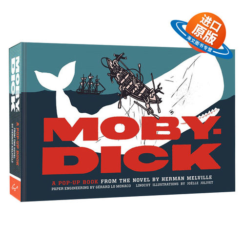 英文原版 Moby-Dick 梅尔维尔 大白鲸 插图立体书 蓝思1200L 英文版 进口英语原版书籍