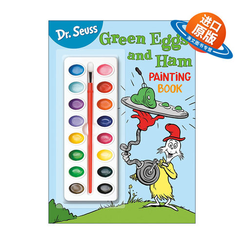 英文原版 Dr. Seuss Green Eggs and Ham Painting Book 苏斯博士 绿鸡蛋和火腿 儿童着色书 填色活动书 英文版 进口英语原版书籍
