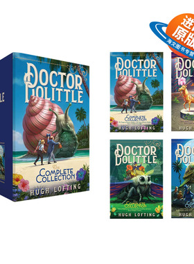 多力特的奇幻冒险 4册全集套装 英文原版 Doctor Dolittle 怪医杜立德 Hugh Lofting 奇幻喜剧电影原著小说 英文版儿童外文书