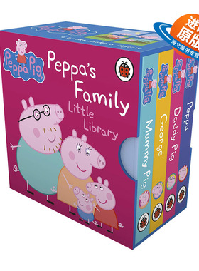 英文原版 Peppa Pig Peppa’s Family Little Library 小猪佩奇的一家 小小图书馆手掌纸板书4册 英文版 进口英语原版书籍