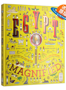 英文原版 Egypt Magnified 放大了的埃及 附上3倍放大镜 历史趣味知识启蒙 英文版 进口英语原版书籍