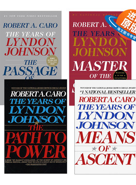 英文原版 The Years of Lyndon Johnson 林登·约翰逊传4册 美剧纸牌屋原型 Robert A. Caro 英文版 进口英语原版书籍