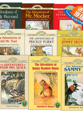 英文原版 Dover Children's Thrift Classics 桑顿·伯吉斯动物故事书 The Adventures of系列9册 英文版 进口英语原版书籍