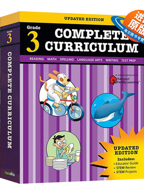 英文原版 Complete Curriculum Grade3 哈考特小学3年级英语教辅 Flash Kids Harcourt Family Learning 英文版 进口原版书籍
