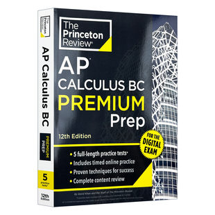 英文原版 Princeton Review AP Calculus BC Premium Prep 普林斯顿评论AP微积分BC 增值版 含线上题库 2026 第12版 进口英语书籍