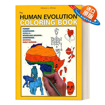 英文原版 The Human Evolution Coloring Book  2nd Edition 人类进化涂色书 第2版 英文版 进口英语原版书籍