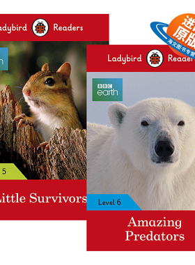 英文原版 BBC Earth Live Ladybird Readers Level 适用于5-9岁 小瓢虫分级阅读系列5 6级2册 动物瓢虫 儿童英语分级读物 英文版