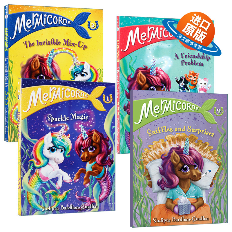 英文原版 Mermicorns 美人鱼独角兽系列4册 儿童冒险魔法主题章节桥梁书 Sudipta Bard 英文版 进口英语原版书籍