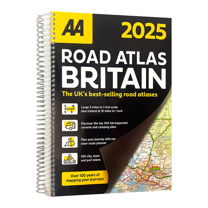英文原版 Road Atlas Britain 2025 英国公路地图大全2025版 英文版 进口英语原版书籍