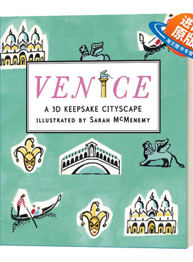 英文原版 精装 Venice A 3D Keepsake Cityscape 威尼斯 小开本全景精装立体书 英文版 进口英语原版书籍儿童外文书