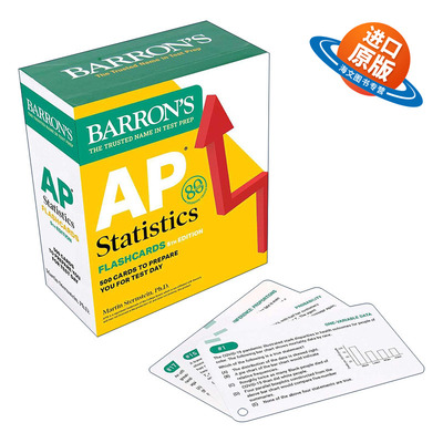英文原版 AP Statistics Flashcards  巴朗AP统计学闪卡 第5版 带环扣 英文版 进口英语原版书籍