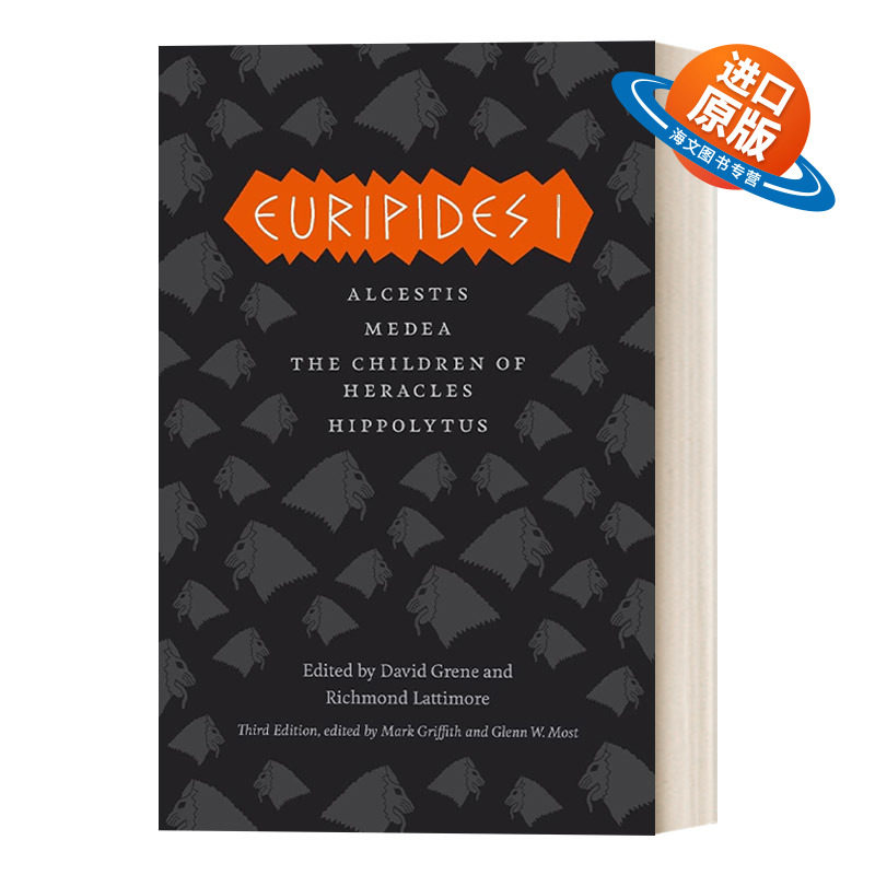 英文原版 Euripides I 希腊三大悲剧大师之欧里庇得斯1 阿尔克提斯 美狄亚 贺瑞克里斯的孩子们 希波吕托斯 英文版 进口英语书籍