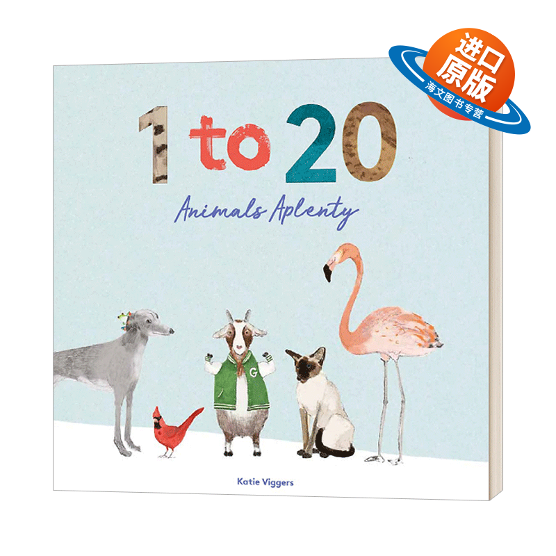 英文原版 1 to 20 Animals Aplenty 插画家Katie Viggers 动物一到十 英文版 进口英语原版书籍
