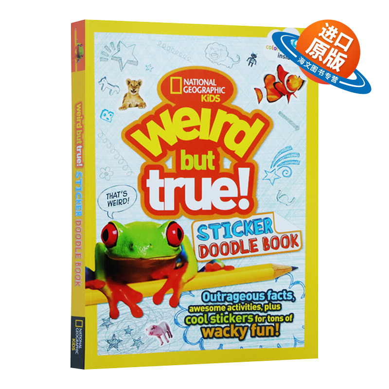 英文原版 Weird But True Sticker Doodle Book 国家地理儿童 世界真奇妙 贴纸涂鸦书 英文版 进口英语原版书籍