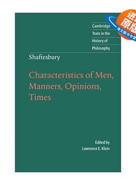 英文原版 Shaftesbury Characteristics of Men  Manners Opinions  Times 沙夫茨伯里 人 风俗 意见与时代之特征 进口籍