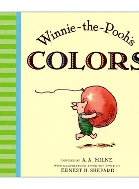 英文原版 Winnie the Pooh's Colors 小熊维尼 颜色 儿童启蒙认知绘本 纸板书 A. A. Milne 英文版 进口英语原版书籍