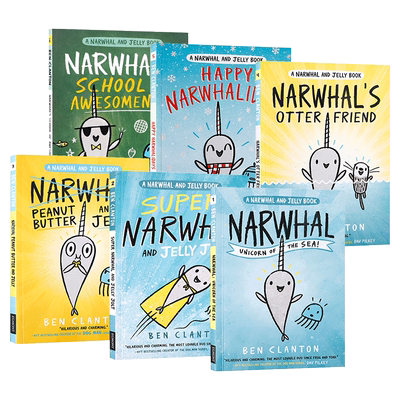英文原版 A Narwhal And Jelly Book 独角鲸和水母系列漫画6册合售 海洋生物百科儿童科普绘本课外阅读 英文版 进口英语原版书籍