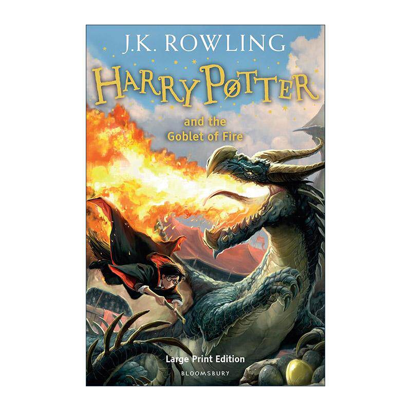 英文原版 Harry Potter and the Goblet of Fire 哈4 哈利波特与火焰杯 视力友好型大字版 大开本精装 英文版 进口英语原版书籍