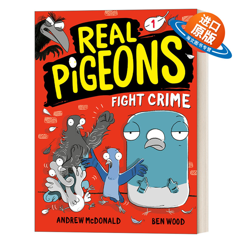 英文原版 Real Pigeons Fight Crime 真正的鸽子系列1 打击犯罪 儿童侦探推理漫画图画小说  Andrew Mcdonald 英文版进口英语书