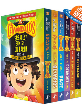英文原版 Mr.Lemoncello's Greatest Box Set on Earth Mr.Lemoncello's Library 神奇图书馆系列1-6册平装套装 Chris Grabenstein