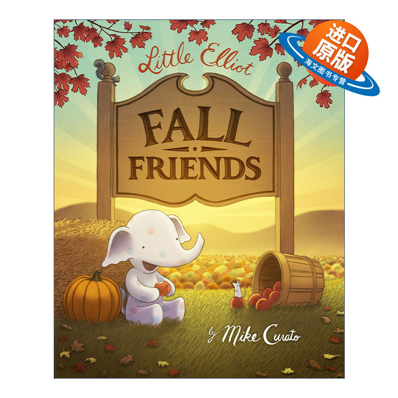 英文原版 Little Elliot Fall Friends 小象艾洛特 秋天的朋友 季节 精装绘本 英文版 进口英语原版书籍