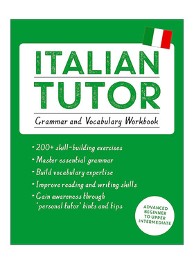原版 Teach Yourself Italian Tutor Grammar and Vocabulary Workbook 自学意大利语 语法和词汇练习 进口原版书籍