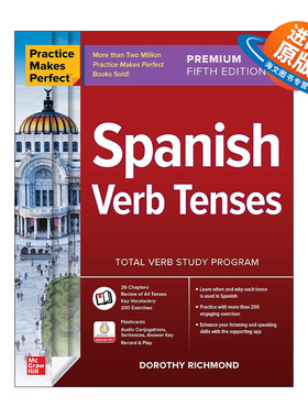 原版 Practice Makes Perfect Spanish Verb Tenses 熟能生巧 西班牙语动词时态 第5版 进口原版书籍