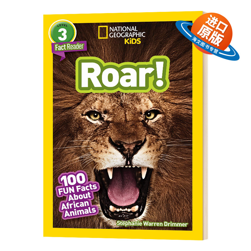 英文原版 NG Kids Readers L3: Roar! 100 Facts About African Animals 英文版儿童外文书