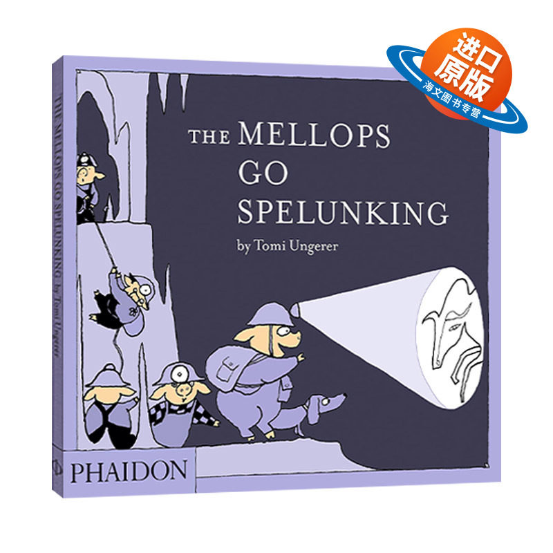 英文原版 The Mellops Go Spelunking 小猪麦洛普一家探险记 洞穴探秘 汤米·温格尔儿童绘本 安徒生大奖作家 精装 进口英语原版
