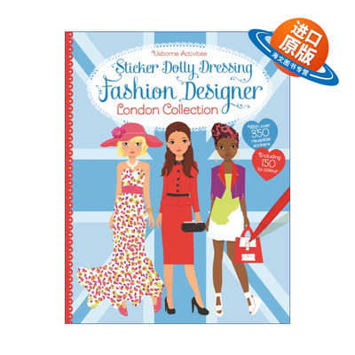 英文原版 Sticker Dolly Dressing Fashion Designer London Collection 多莉贴纸 时尚设计师 伦敦合集 英文版 进口英语原版书籍