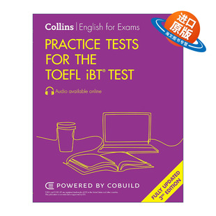 英文原版 Collins English Practice Tests for the TOEFL iBT Test 新托福考试模拟练习题4套 改革版第三版 附答案和难词注释