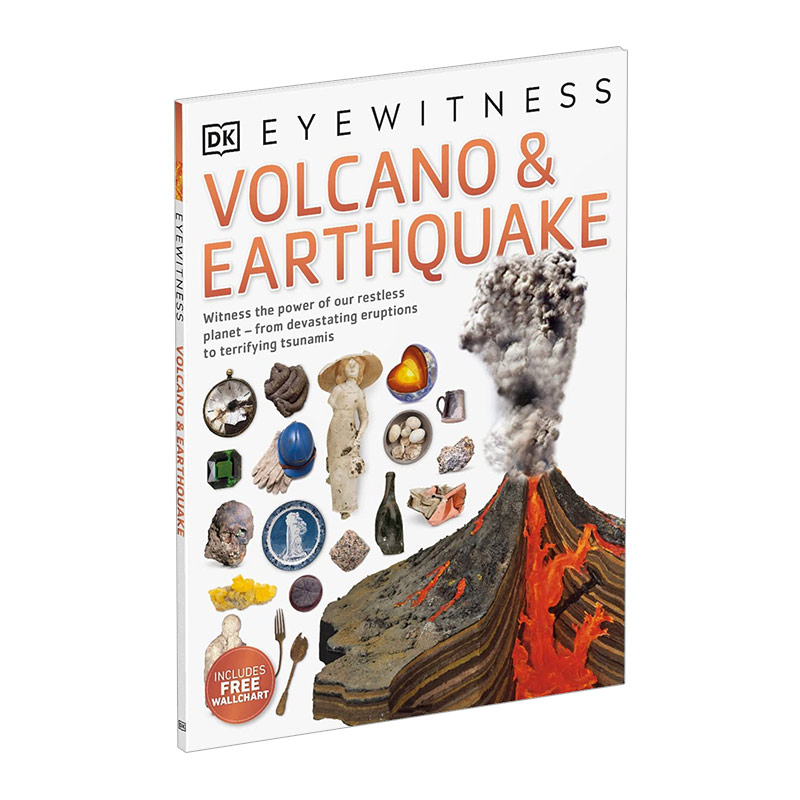 英文原版 volcano & earthquake 目击者系列 火山和地震 英文版儿童