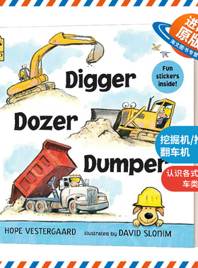 英文原版绘本 Digger Dozer Dumper 挖掘机 推土机 翻斗车 押韵绘本 平装 英文版 进口英语原版书籍儿童外文书