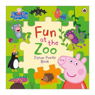 英文原版 Peppa Pig Fun at the Zoo Jigsaw Puzzle Book 小猪佩奇 动物园玩耍 大开本拼图活动书 英文版 进口英语原版书籍