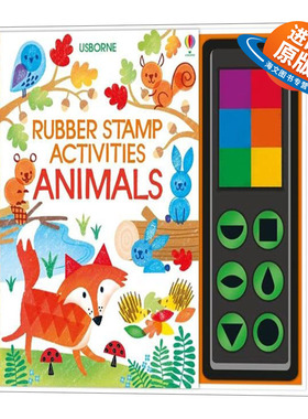 英文原版 Usborne Rubber Stamp Activities Animals 动物 儿童创意彩色印泥手指画游戏书螺旋精装 英文版 进口英语原版书籍