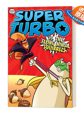 英文原版 Super Turbo vs. the Flying Ninja Squirrels 仓鼠超人系列#2 彩页漫画书 英文版 进口英语原版书籍