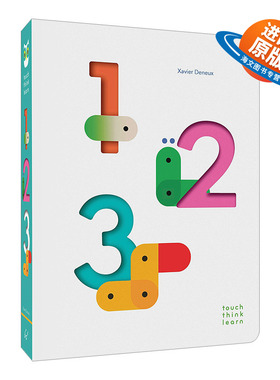英文原版 TouchThinkLearn 123 触摸思考学习 123 儿童数字认知 艺术早教启蒙 纸板书 英文版 进口英语原版书籍