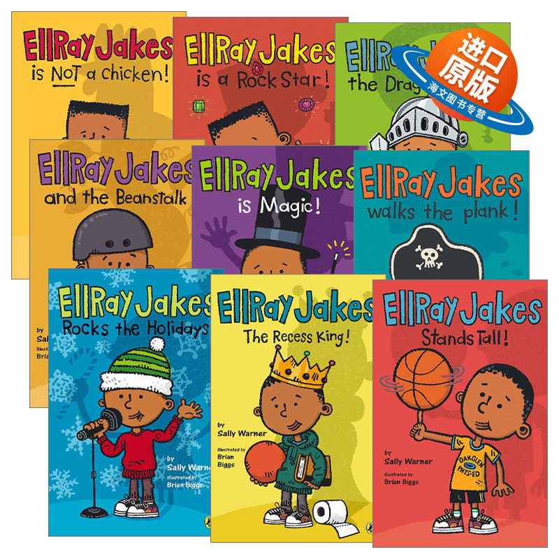 英文原版 EllRay Jakes 埃雷·杰克系列1-9册 Sally Warner 6-8岁儿童社交友谊小说 摇滚明星 走跳板 屠龙者 英文版 进口英语书籍