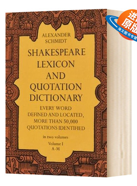 莎士比亚词典1 英文原版 Shakespeare Lexicon and Quotation Dictionary Vol 1 英文版进口原版英语书籍