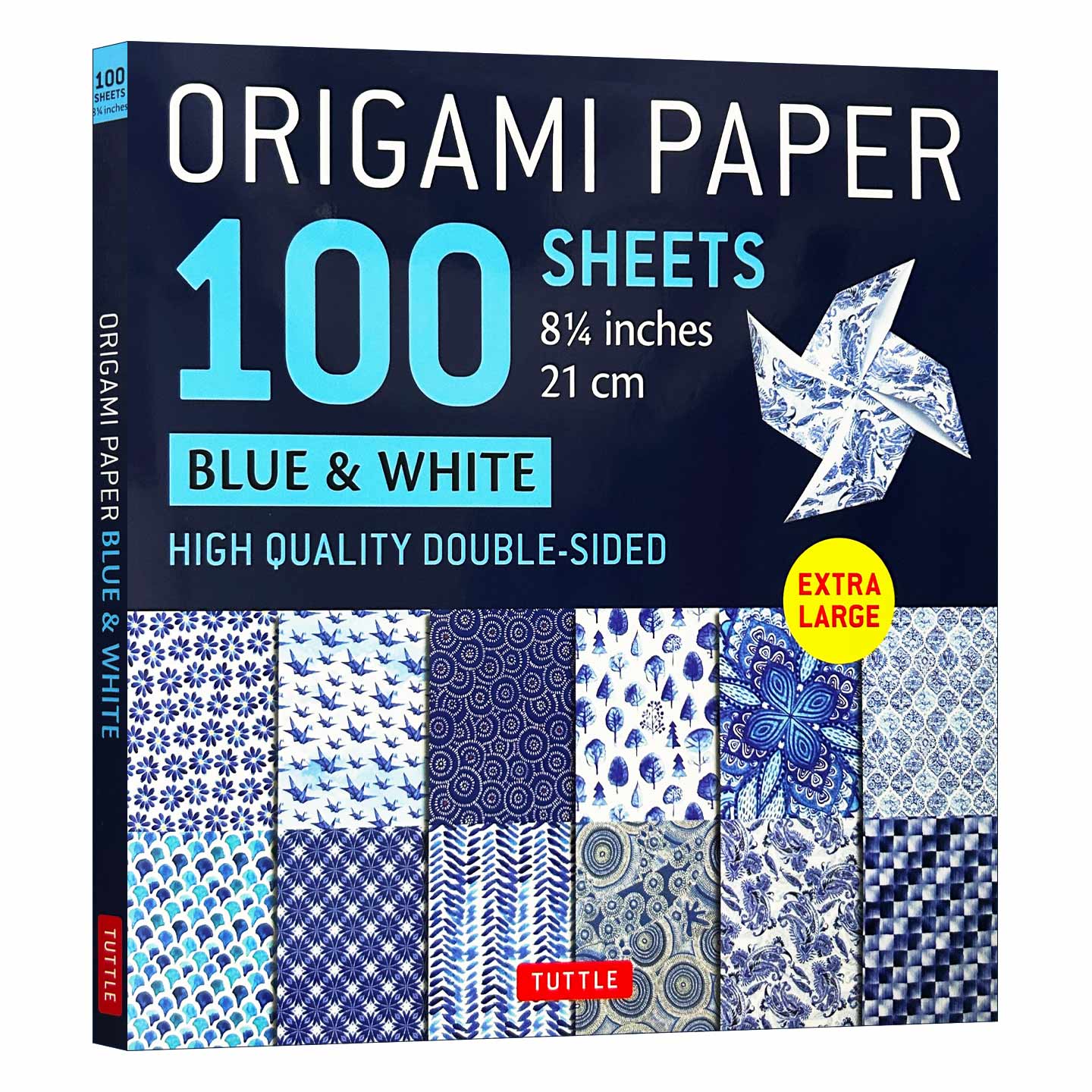 英文原版 Origami Paper 100 sheets Blue & White 8 1/4