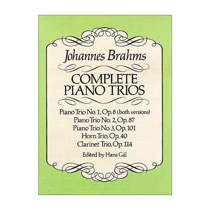 英文原版 Complete Piano Trios 约翰内斯·勃拉姆斯钢琴三重奏全谱 Johannes Brahms 英文版 进口英语原版书籍