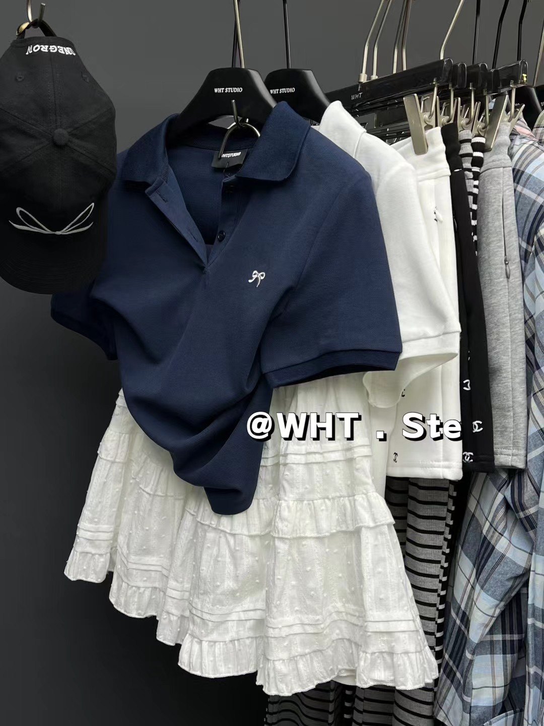 KOREAN VERSION FASHION POLO NECK SHORT SLEEVE T-SHIRT WOMENS SPRING SUMMER 2024 NEW SIMPLE CASUAL AND VERSATILE BOW TOP INS