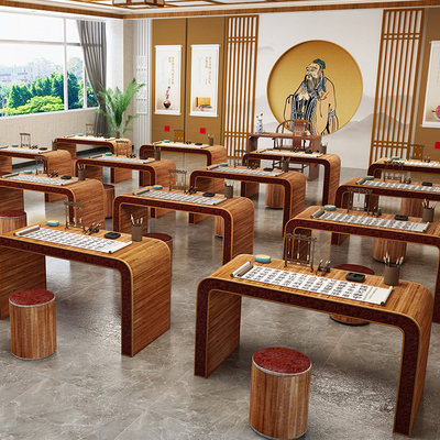 仿古书法桌子专用桌中式书画毛笔练字桌培训班国学桌茶艺围棋桌