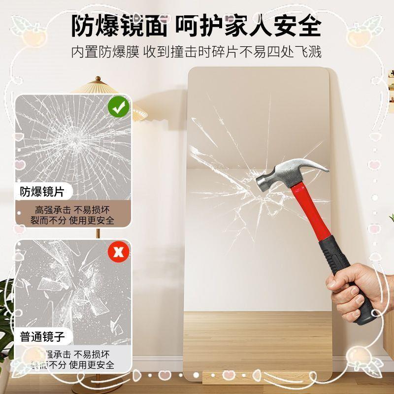 美颜简约拍照带灯发光落地式显瘦服装店试衣镜全身镜子家用穿衣镜
